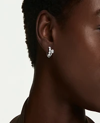 Swarovski Sterling Silver-Plated White Crystals Earrings