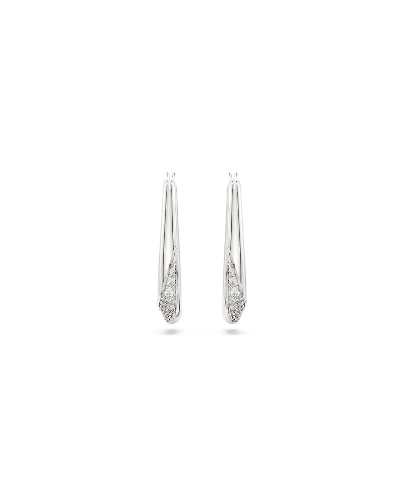 Swarovski Sterling Silver-Plated White Crystals Earrings