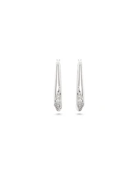 Swarovski Sterling Silver-Plated White Crystals Earrings