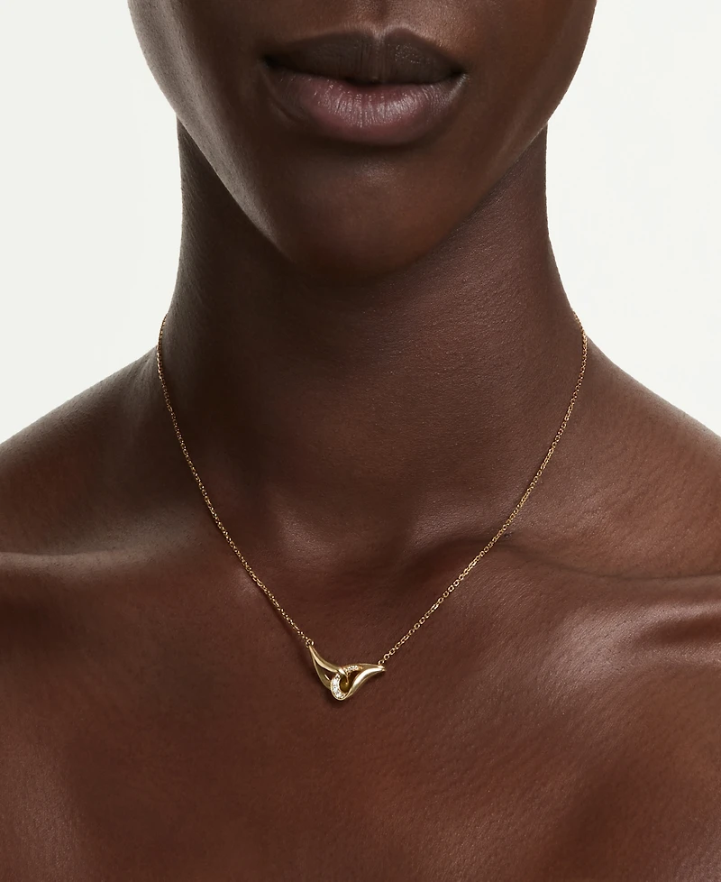 Swarovski Gold-Tone and Sterling Silver-Plated White Crystals Necklace
