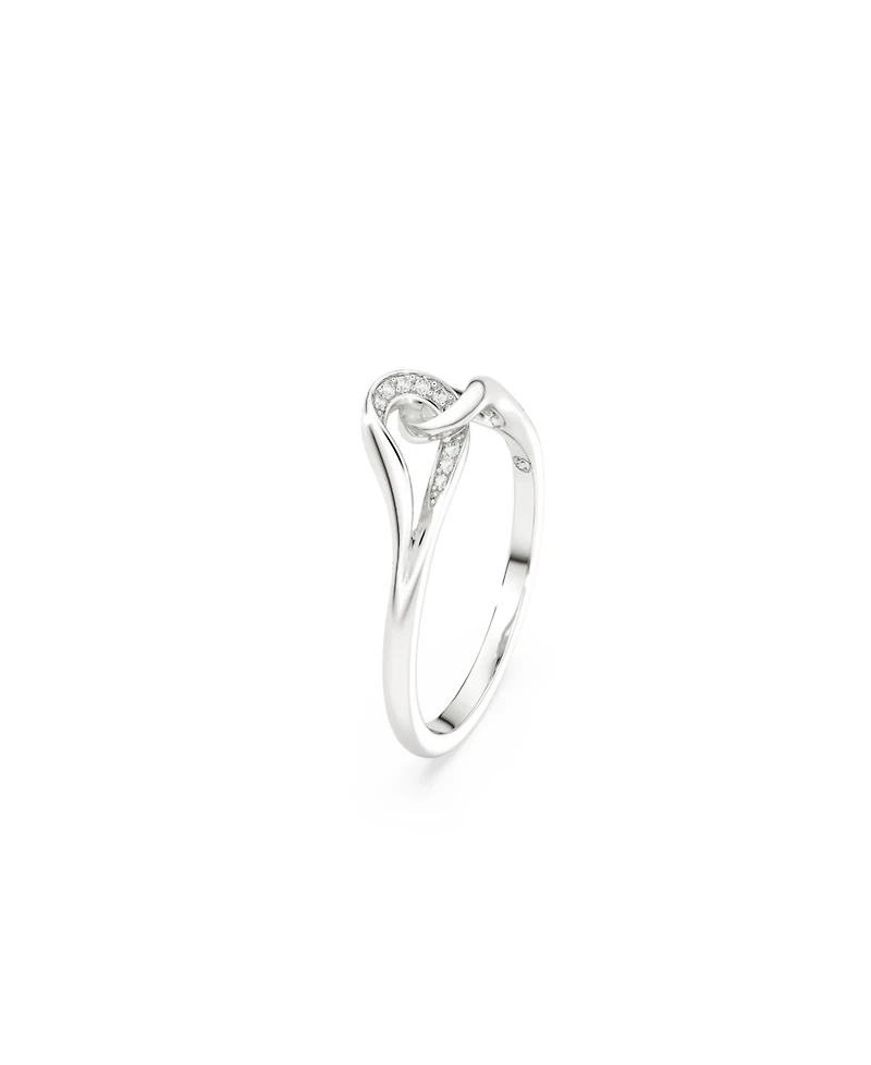 Swarovski Sterling Silver-Plated White Crystals Ring