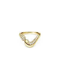 Swarovski Gold-Tone and Sterling Silver-Plated White Crystals Ring