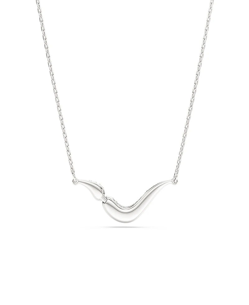 Swarovski Sterling Silver-Plated White Crystals Necklace