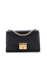 Pre-Owned Gucci Medium Padlock Shoulder Bag Guccissima Leather