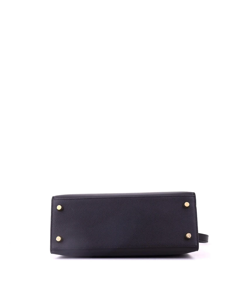 Pre-Owned Hermes Kelly 25 Handbag Black Epsom with Gold Hardware
