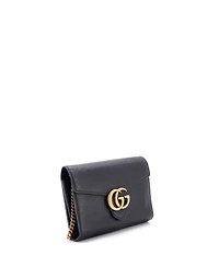 Pre-Owned Gucci Mini Gg Marmont Chain Wallet Leather