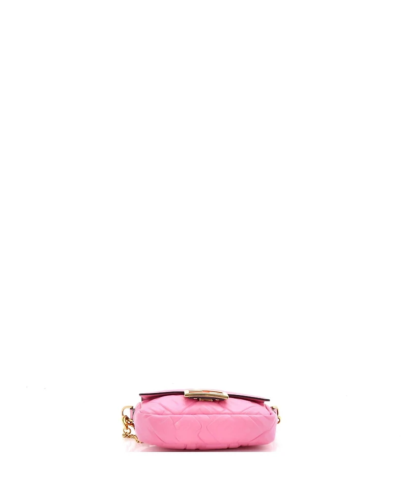 Pre-Owned Fendi Mini Baguette Nm Bag Zucca Embossed Leather