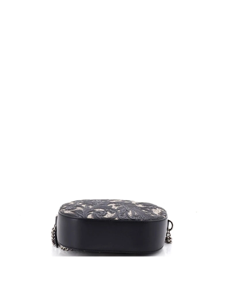 Pre-Owned Gucci Mini Chain Crossbody Bag Arabesque Gg Coated Canvas with Leather