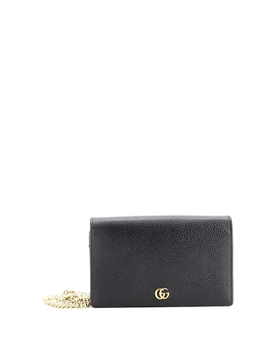 Pre-Owned Gucci Mini Petite Gg Marmont Chain Wallet Leather