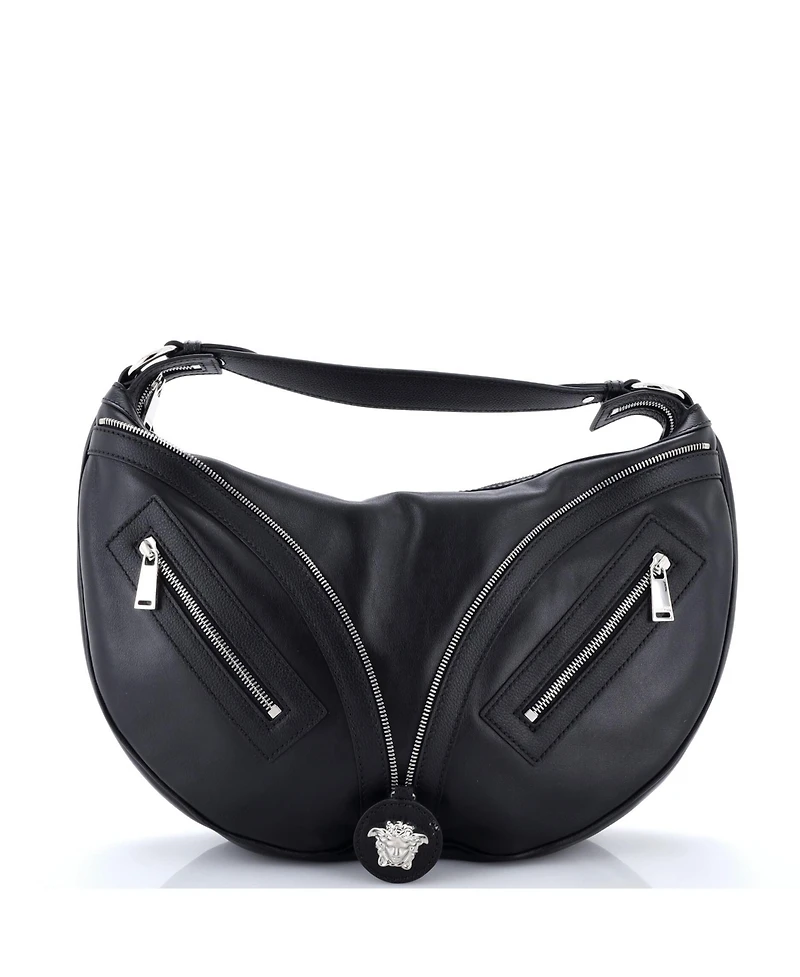 Pre-Owned Versace Large Repeat Hobo Leather