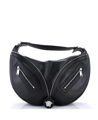Pre-Owned Versace Large Repeat Hobo Leather