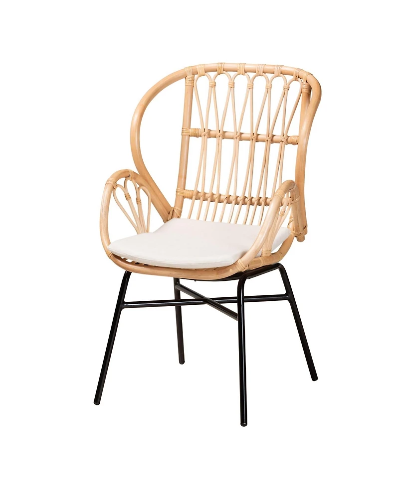 bali & pari Caelia 38.4" Rattan Modern Bohemian Chair