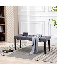 Streamdale Furniture Heng Ming Velvet Tufted Ottoman Dining Bench