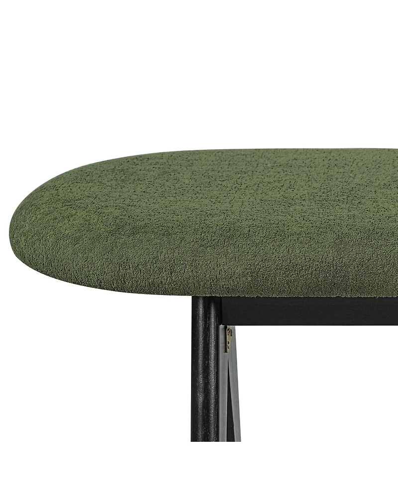 Streamdale Furniture Upholstered 53" Green Fabric Entryway Bench with Wood Legs