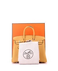 Pre-Owned Hermes Birkin 25 Handbag Yellow Togo with Palladium Hardware