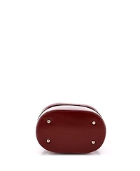 Pre-Owned Gucci Mini Bamboo Top Handle Vanity Shoulder Bag Patent and Metal