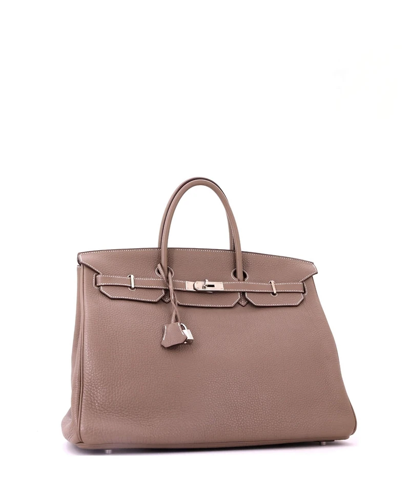 Pre-Owned HERMES Birkin Handbag Grey Togo with Palladium Hardware