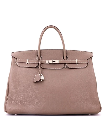 Pre-Owned HERMES Birkin Handbag Grey Togo with Palladium Hardware