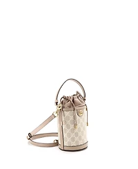 Pre-Owned Gucci Mini Ophidia Top Handle Bucket Bag Gg Coated Canvas with Leather
