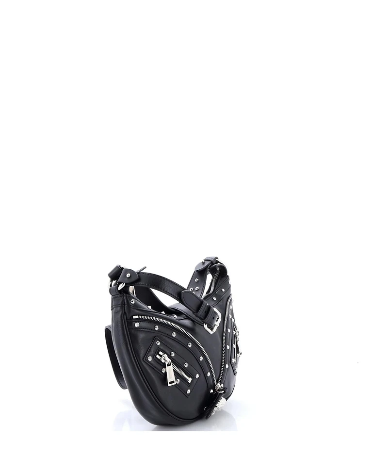 Pre-Owned Versace Small Repeat Hobo Studded Leather