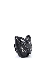 Pre-Owned Versace Small Repeat Hobo Studded Leather