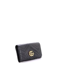 Pre-Owned Gucci Gg Marmont Continental Wallet Matelasse Leather