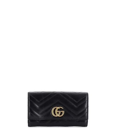 Pre-Owned Gucci Gg Marmont Continental Wallet Matelasse Leather