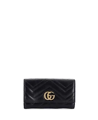 Pre-Owned Gucci Gg Marmont Continental Wallet Matelasse Leather