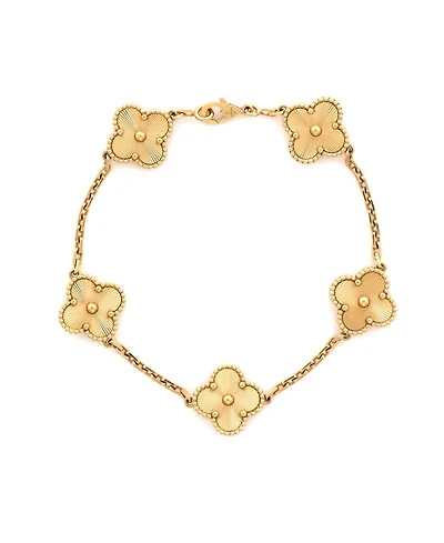 Pre-Owned Van Cleef and Arpels Vintage Alhambra 5 Motifs Bracelet