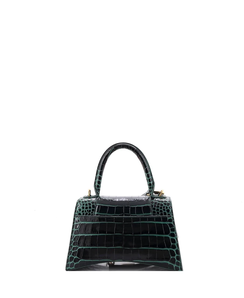 Pre-Owned Balenciaga Small Hourglass Top Handle Bag Embossed Leather