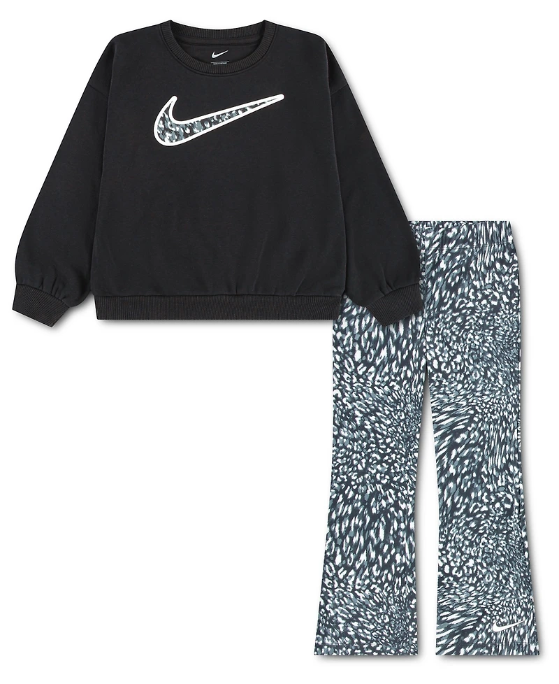 Nike Girls' 4-6X Printed Top and Leggings, 2-Piece Set
