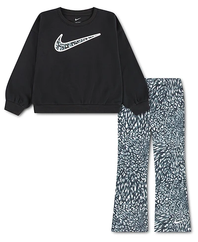 Nike Girls' 4-6X Printed Top and Leggings, 2-Piece Set