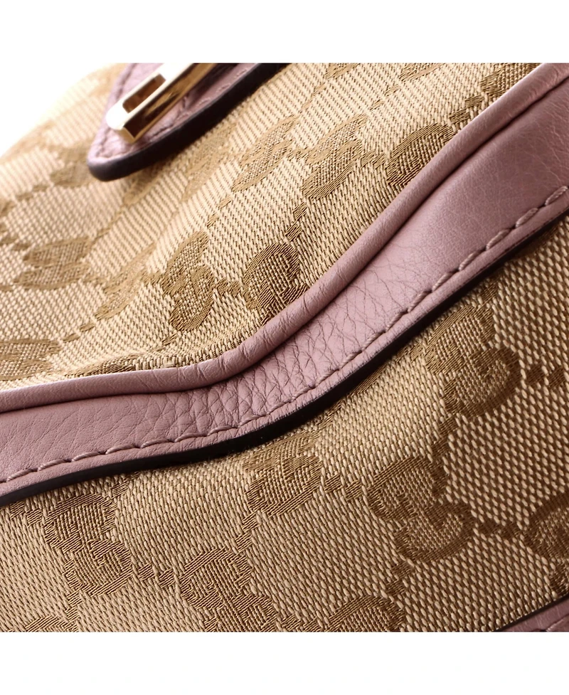 Pre-Owned Gucci Small Vintage Web Boston Bag Gg Canvas