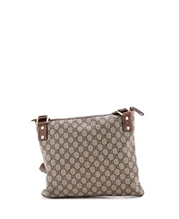 Pre-Owned Gucci Large Web Loop Flat Messenger Gg Coated Canvas