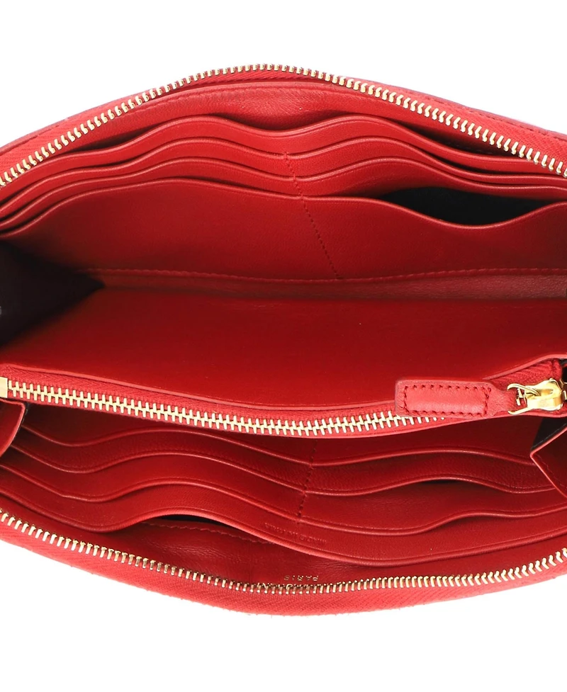 Pre-Owned Saint Laurent Long Vicky Zip Wallet Vertical Quilted Leather
