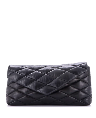 Pre-Owned Saint Laurent Large Sade Puffer Envelope Clutch Quilted Leather