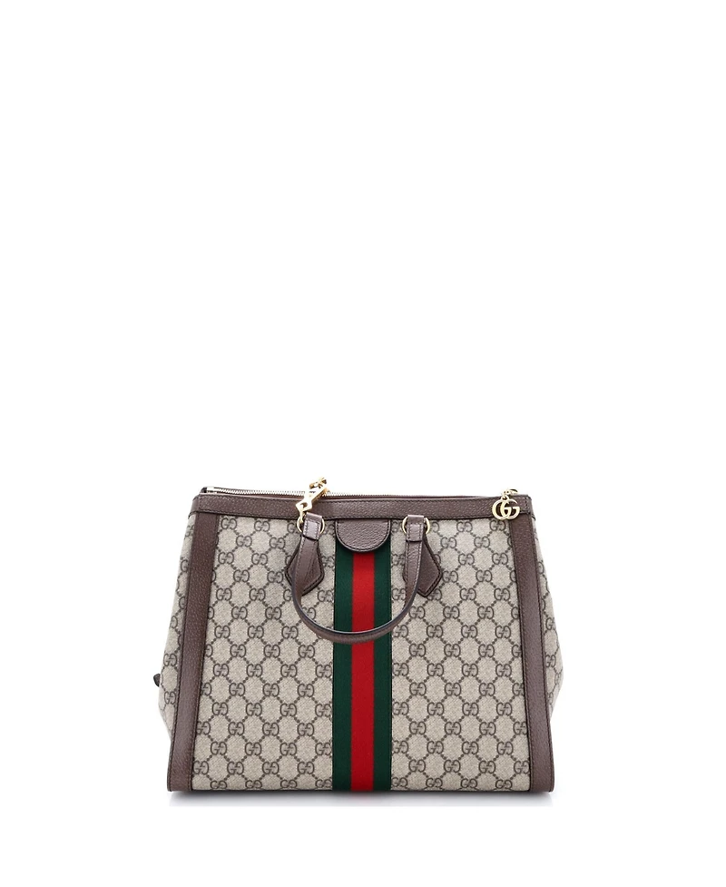 Pre-Owned Gucci Medium Ophidia Top Handle Tote Gg Coated Canvas
