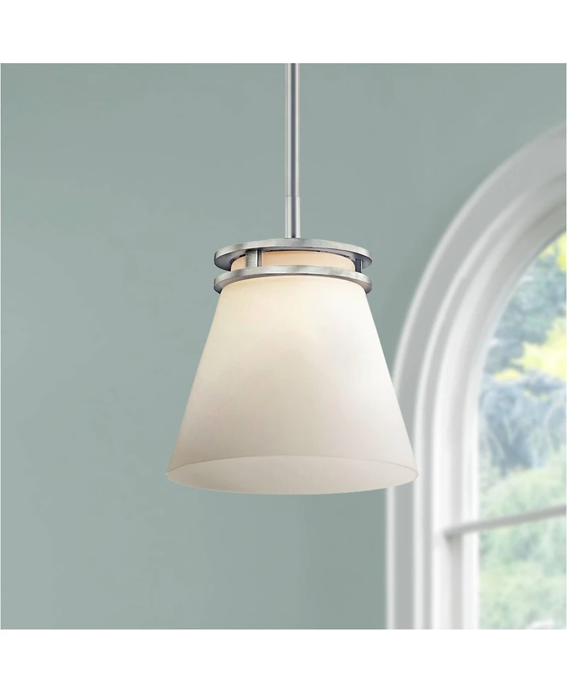 Kichler Hendrik 8" Wide Brushed Nickel Mini Pendant with Opal Glass