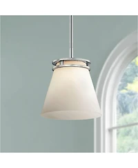 Kichler Hendrik 8" Wide Brushed Nickel Mini Pendant with Opal Glass