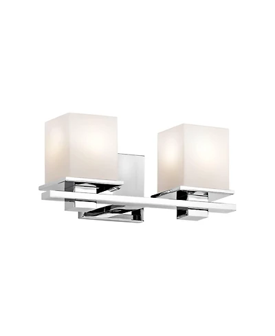 Kichler Tully 15" Wide Chrome Opal 2-Light Bath Sconce