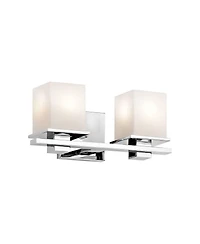 Kichler Tully 15" Wide Chrome Opal 2-Light Bath Sconce