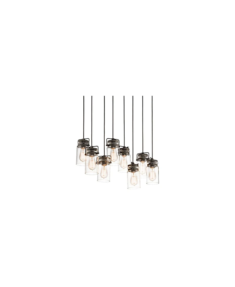 Kichler Brinley 25 1/2" Glass and Bronze 8-Light Industrial Pendant