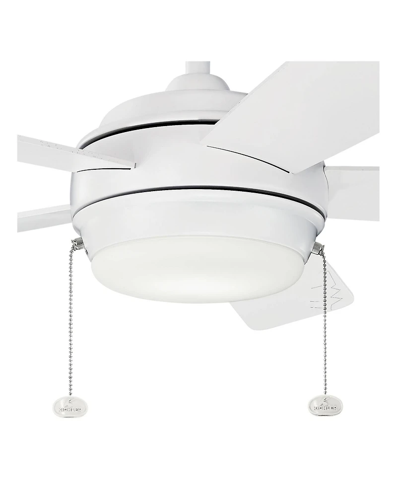 42" Kichler Starkk Matte White Led Ceiling Fan with Pull Chain