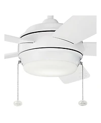 42" Kichler Starkk Matte White Led Ceiling Fan with Pull Chain