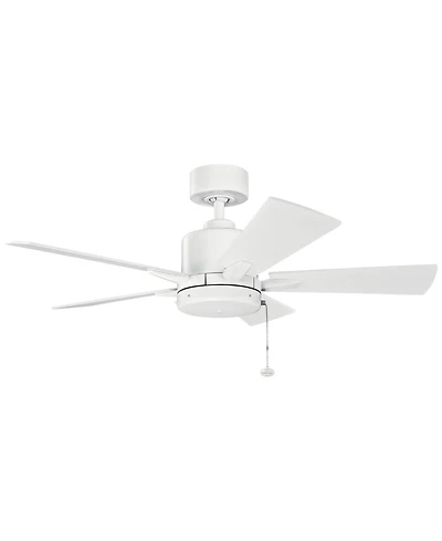 42" Kichler Bowen Matte White Pull Chain Ceiling Fan