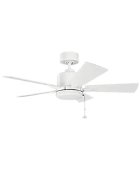 42" Kichler Bowen Matte White Pull Chain Ceiling Fan