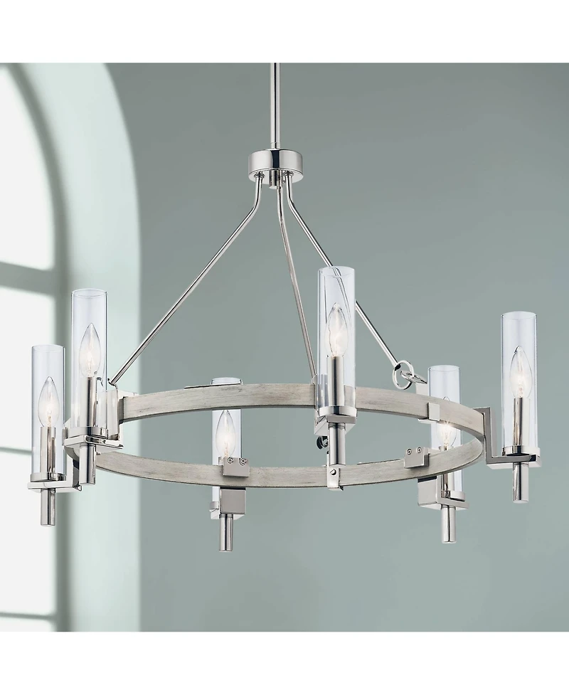 Kichler Telan 29 1/4" Wide Wood Ring Wagon Wheel Pendant Chandelier