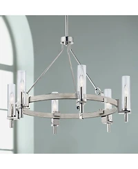 Kichler Telan 29 1/4" Wide Wood Ring Wagon Wheel Pendant Chandelier