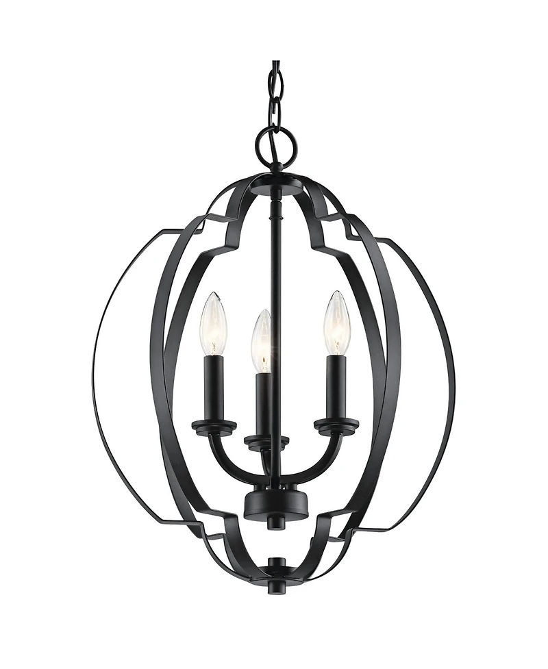 Kichler Voleta 16 1/2" Wide Black 3-Light Foyer Pendant