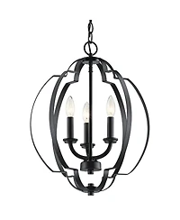 Kichler Voleta 16 1/2" Wide Black 3-Light Foyer Pendant